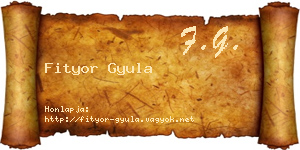 Fityor Gyula névjegykártya